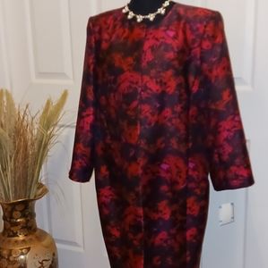 Kasper Coat size 16 Red print